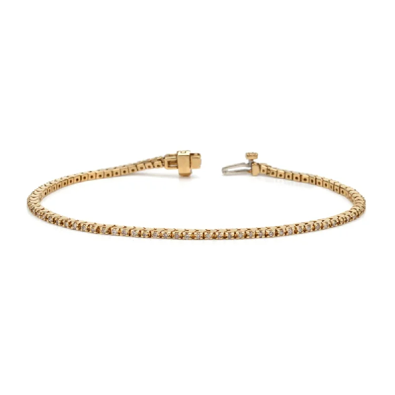 Adjustable silver chain bracelets with charms for stacking-14k Gold 6ct TDW Round Diamond Tennis Bracelet by Auriya