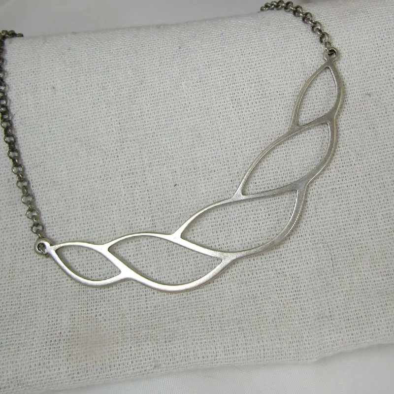 handmade gold chain necklace for special occasions-Silver Necklace  Twisted Silver  Focus  Necklace