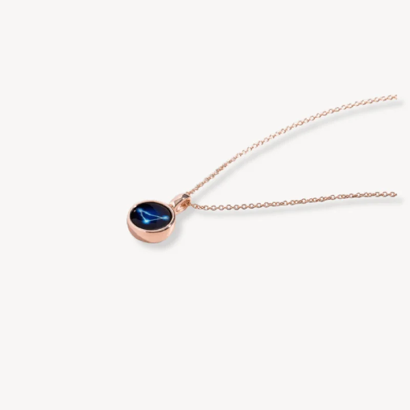 crystal bar pendant necklace for casual style-The Astral Sky Light Necklace in Rose Gold