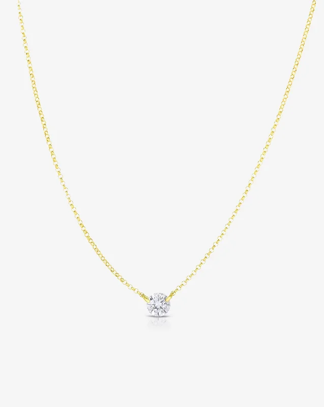 trendy silver pendant necklace for casual wear-Half Carat Floating Diamond Necklace