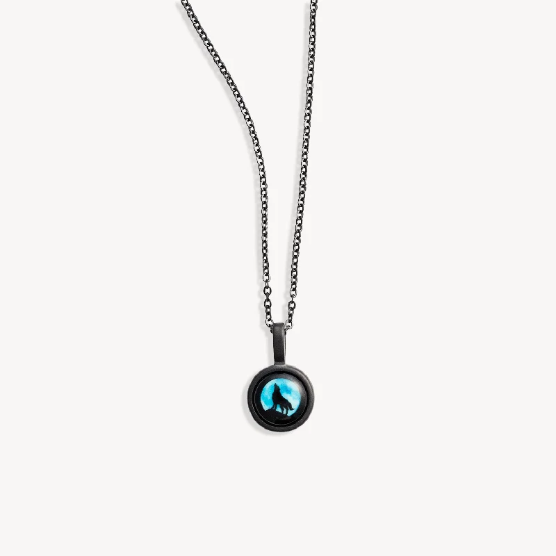 personalized diamond heart necklace for her-Midnight Howl Necklace