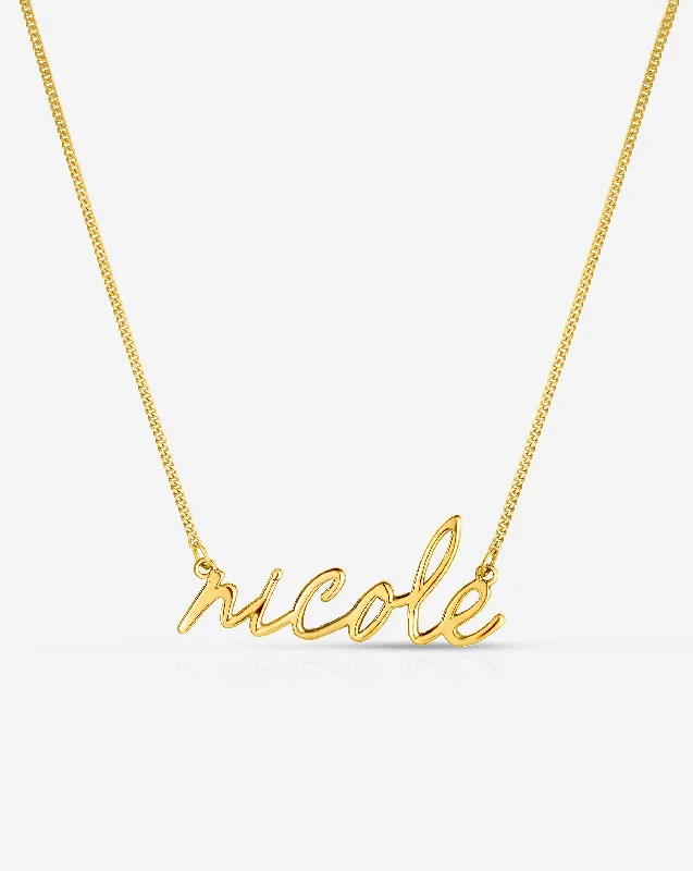 custom engraved pendant necklace for anniversary-Personalized Script Name Necklace