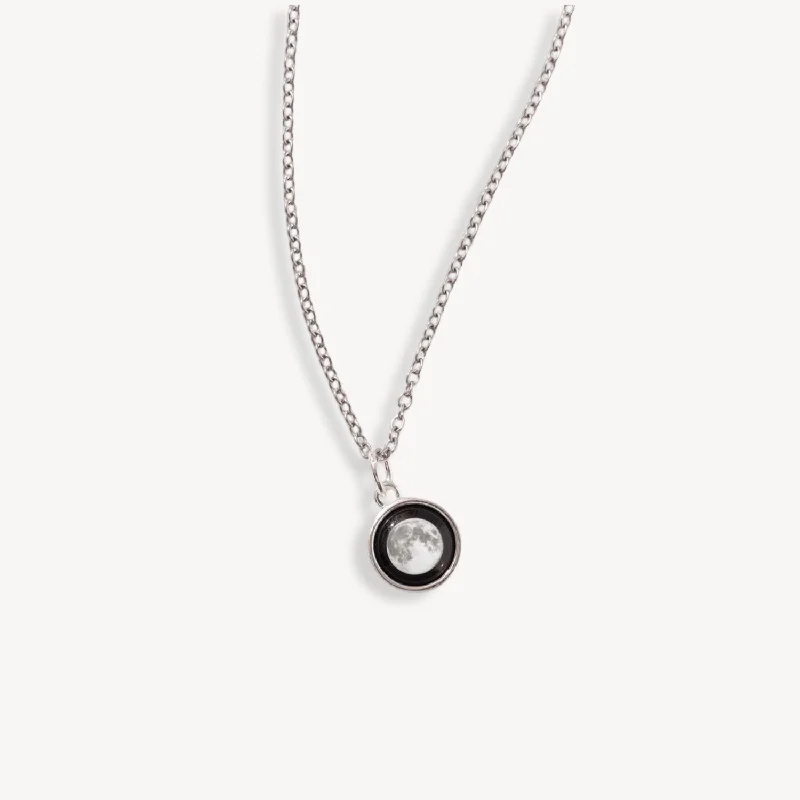 dainty bar necklace for layering with pendant-The Luna Mia Necklace