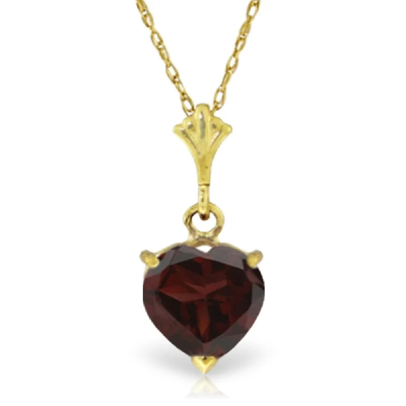 crystal healing necklace for women-1.15 Carat 14K Gold Heritage Garnet Necklace