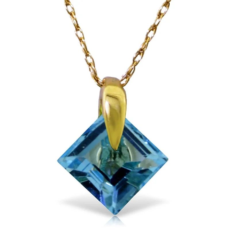 minimalist gold pendant necklace for layering-1.16 Carat 14K Gold Reverie Blue Topaz Necklace