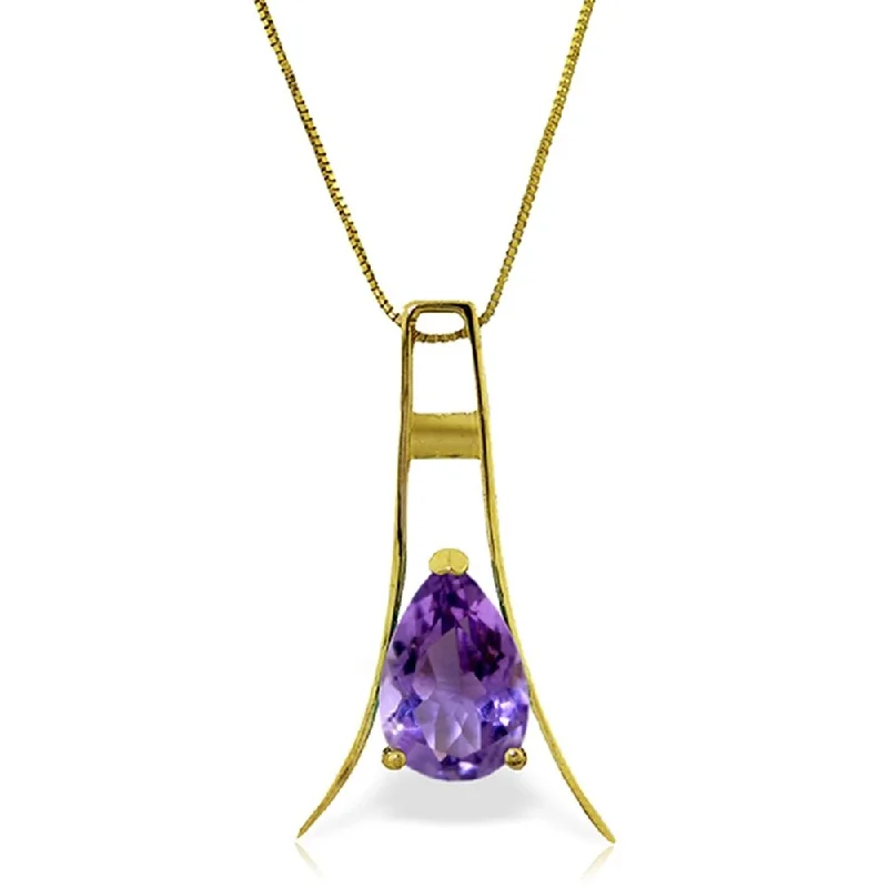 custom gold pendant necklace for couples-1.5 Carat 14K Gold Never Negligent Amethyst Necklace