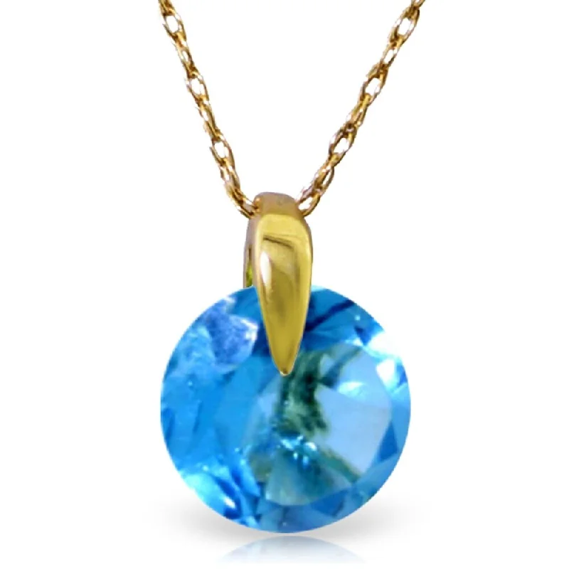 handmade turquoise necklace for boho style-1 Carat 14K Gold Express Yourself Blue Topaz Necklace