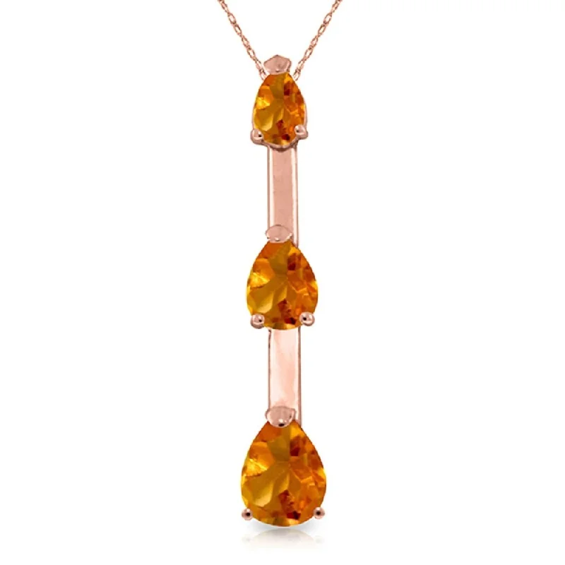 crystal pendant necklace for boho style-14K Rose Gold Citrine Certified Series Limited Edition Necklace