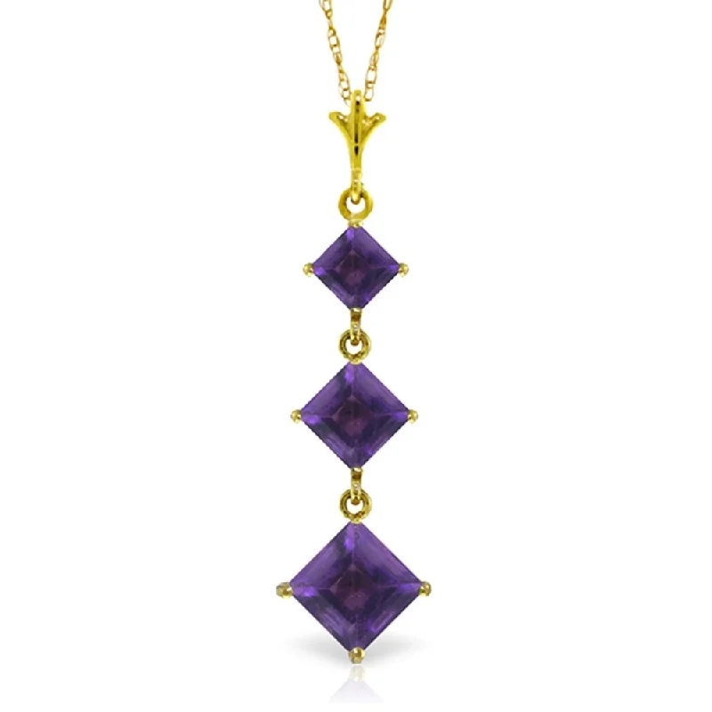 dainty silver charm necklace for layering-2.4 Carat 14K Gold Sentimento Amethyst Necklace