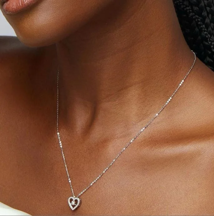 simple pearl pendant necklace for bridesmaids-Eternal Heart Diamond Pendant in 18K Gold