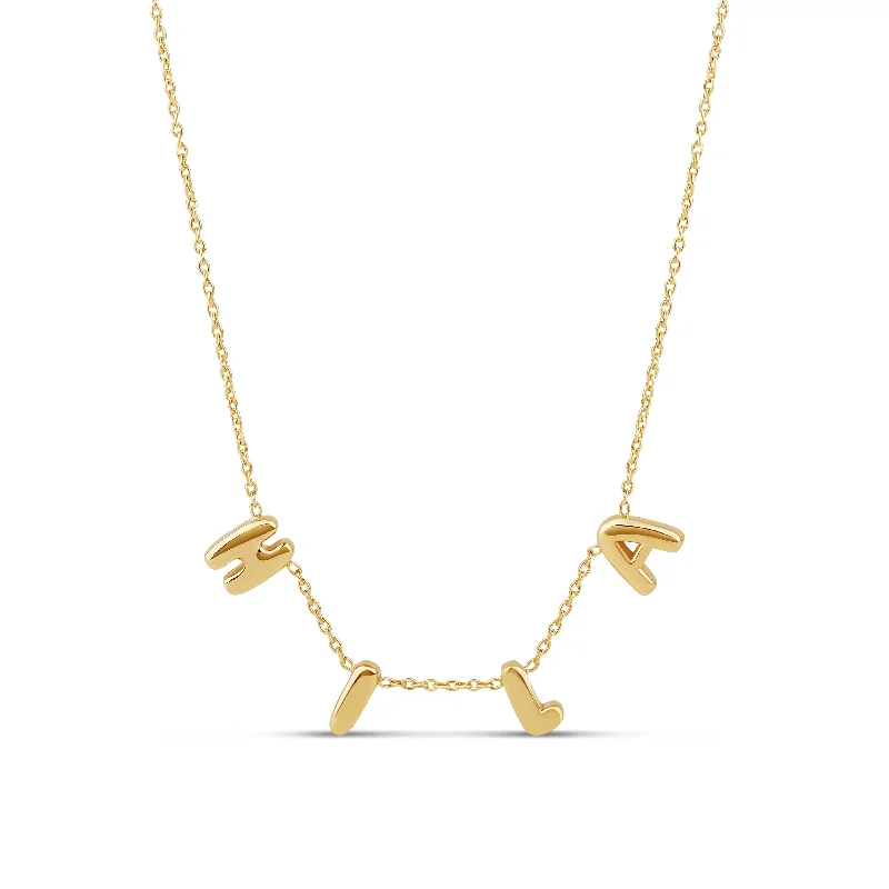 handmade gold chain necklace for special occasions-Helium Bold Dangling Initial Necklace