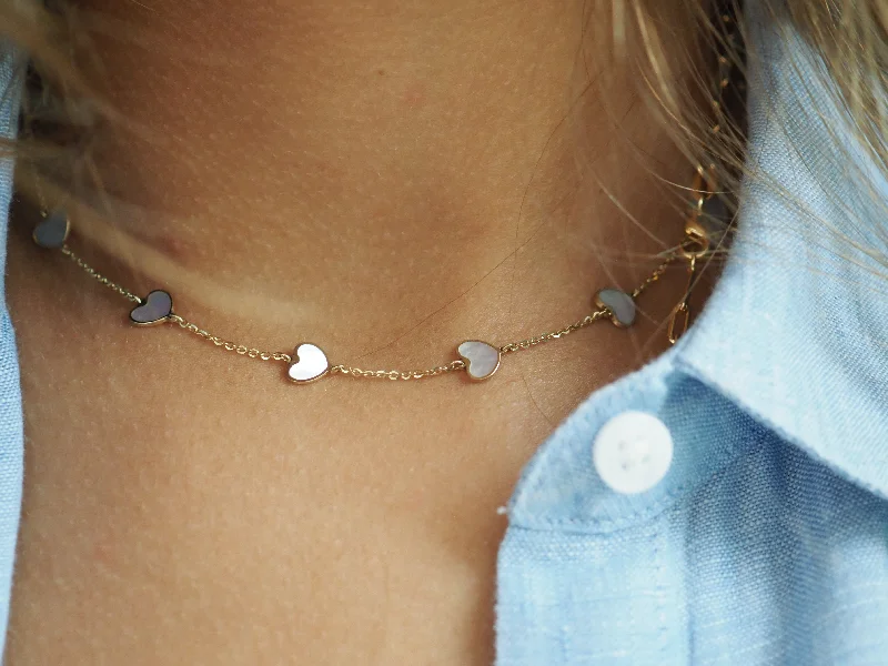 custom gemstone necklace with engraving-MORGAN PEARL HEART NECKLACE