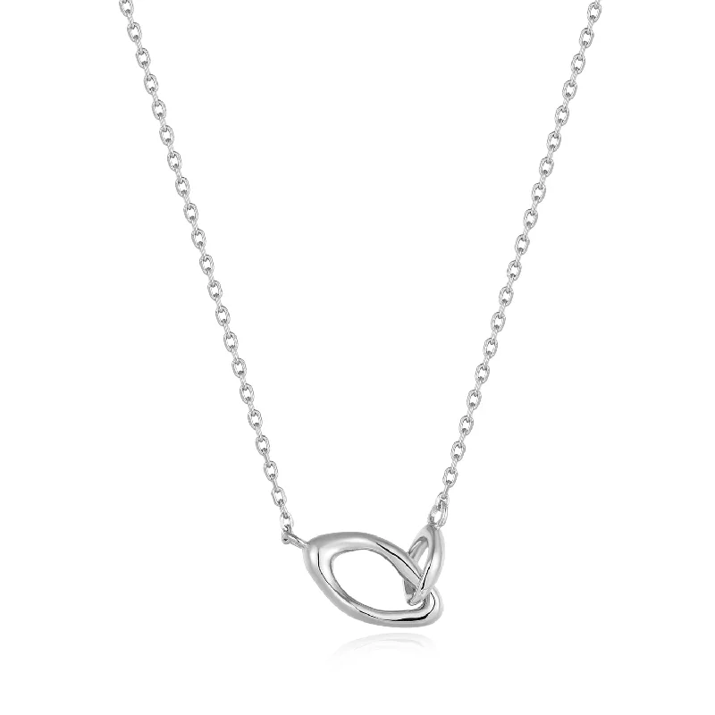 elegant diamond pendant necklace for special occasions-Wave Link Necklace