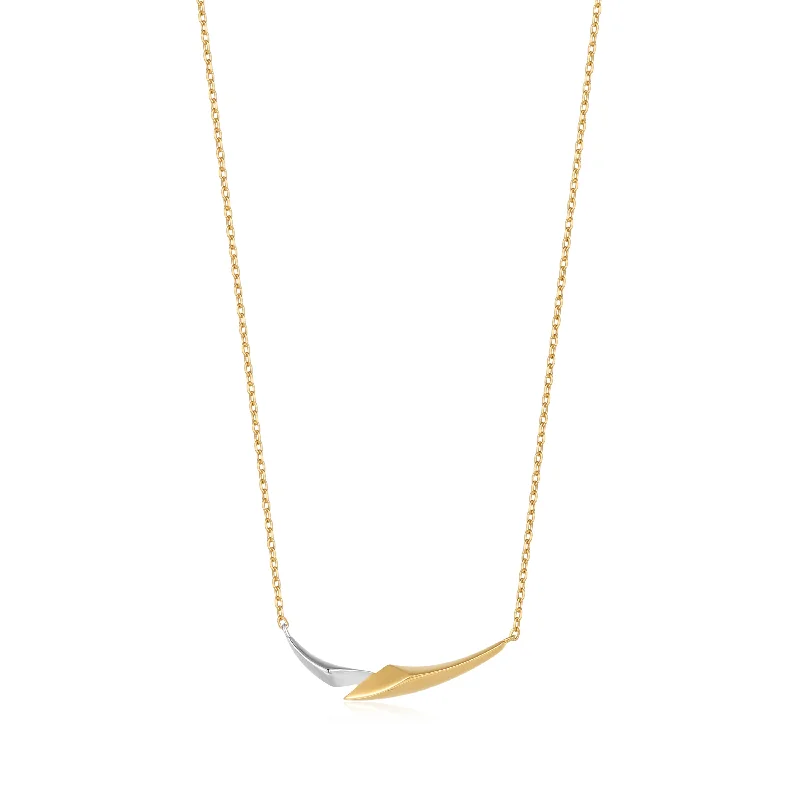 personalized nameplate necklace for kids-Gold Arrow Chain Necklace