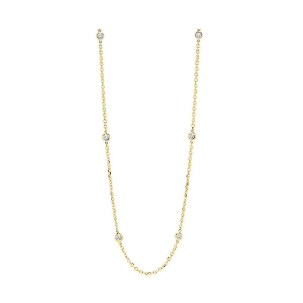 men’s gold pendant necklace for casual wear-14Kt Yellow Gold Diamond (3/4Ctw) Necklace