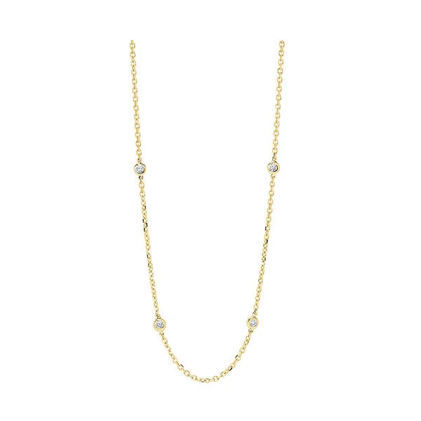 custom silver bar necklace for layered looks-14Kt Yellow Gold Diamond (2Ctw) Necklace