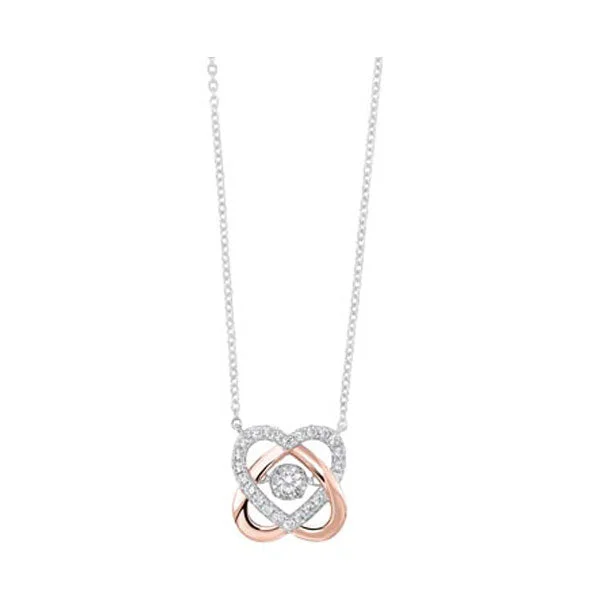 personalized pendant necklace for mothers-10KT WHITE ROSE GOLD DIAMOND (1/4CTW) NECKLACE