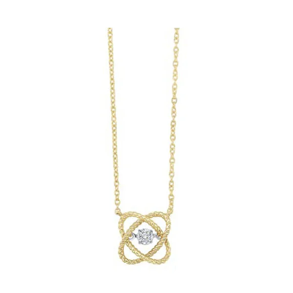 sterling silver charm necklace for spiritual energy-10KT YELLOW GOLD DIAMOND (1/20 CTW) NECKLACE