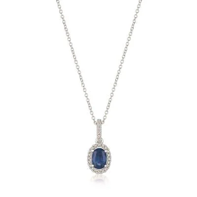 delicate chain necklace with gemstone charm-Oval Blueberry Sapphire Le Vian Pendant Necklace