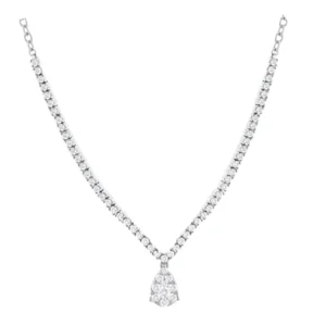 fashion pearl necklace for formal wear-PEAR SHAPE DIAMOND NECKLACE