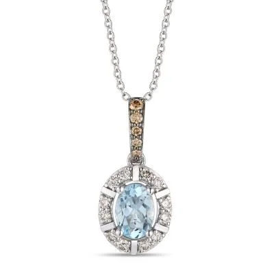 gemstone pendant necklace for fashionistas-Sea Blue Aquamarine Le Vian Pendant Necklace