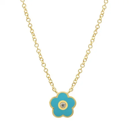 rose gold choker necklace for women-KALA ENAMEL FLOWER NECKLACE