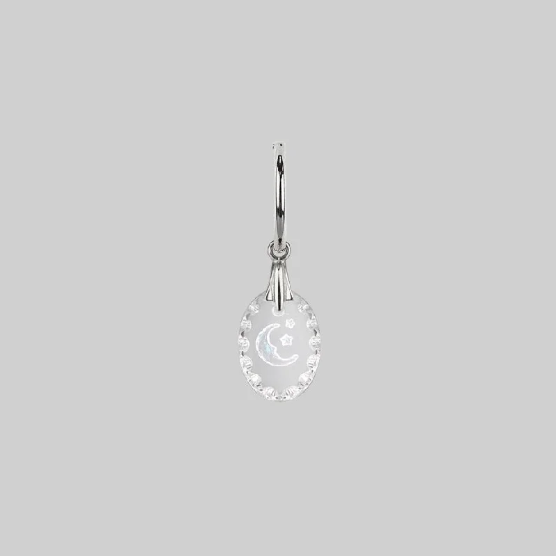 sparkling diamond studs for everyday elegance -LYRAE. Moon & Stars Glass Earrings - Silver