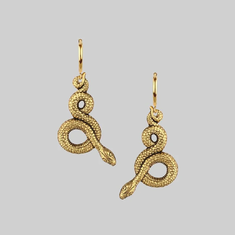 bold gold hoop earrings for a timeless look -MOIRA. Snake Wrap Hoop Earrings - Gold