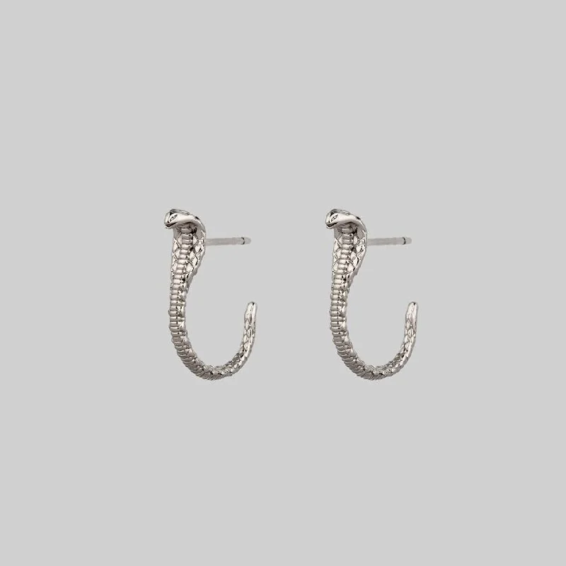 large hoop earrings for a bold statement -OPHIDIA. Mini Serpent Earrings - Silver