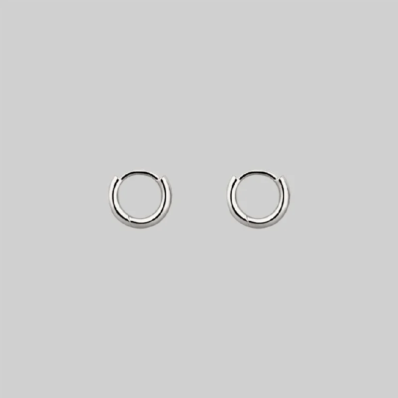 minimalist silver drop earrings for refined beauty -Simple Silver Clicker Hoop Earrings - 10mm