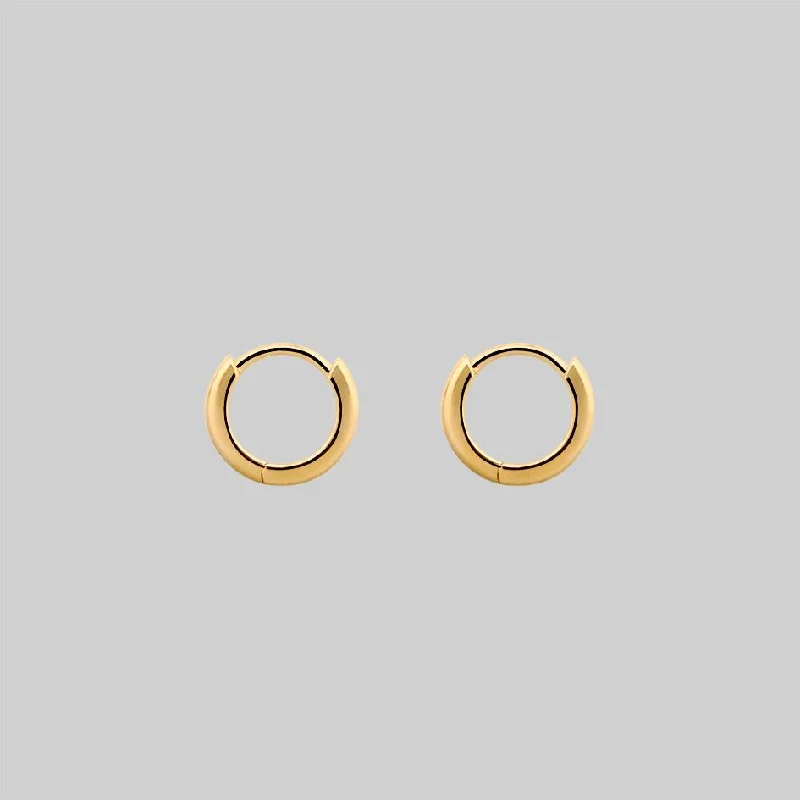 colorful enamel hoop earrings for bold personality -Simple Gold Clicker Hoop Earrings - 12mm