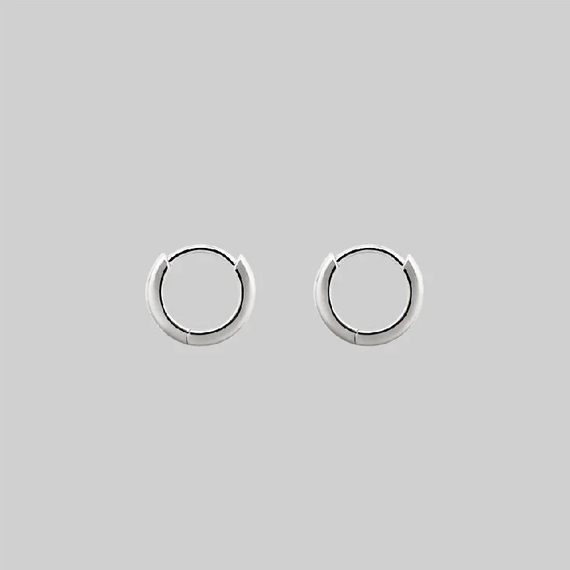 chic silver drop earrings for modern style -Simple Silver Clicker Hoop Earrings - 12mm