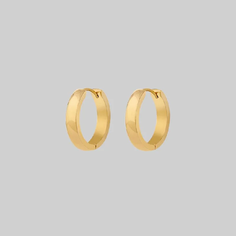 bold crystal drop earrings for modern chic -The Chunky Hoops - Gold