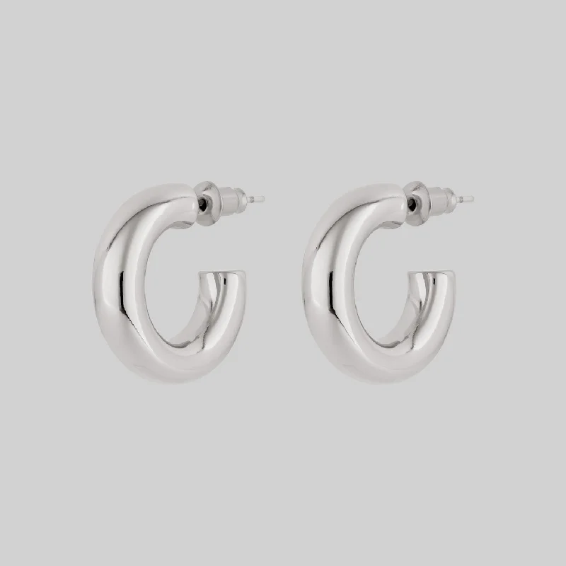 chic gemstone stud earrings for everyday elegance -YARA. Simple Small Hoop Earrings - Silver