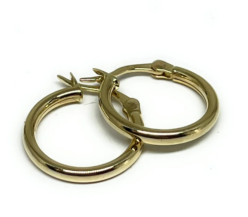 playful star earrings for a whimsical look -14k Solid Gold Mini Baby Hoop Earrings (FCE 29)