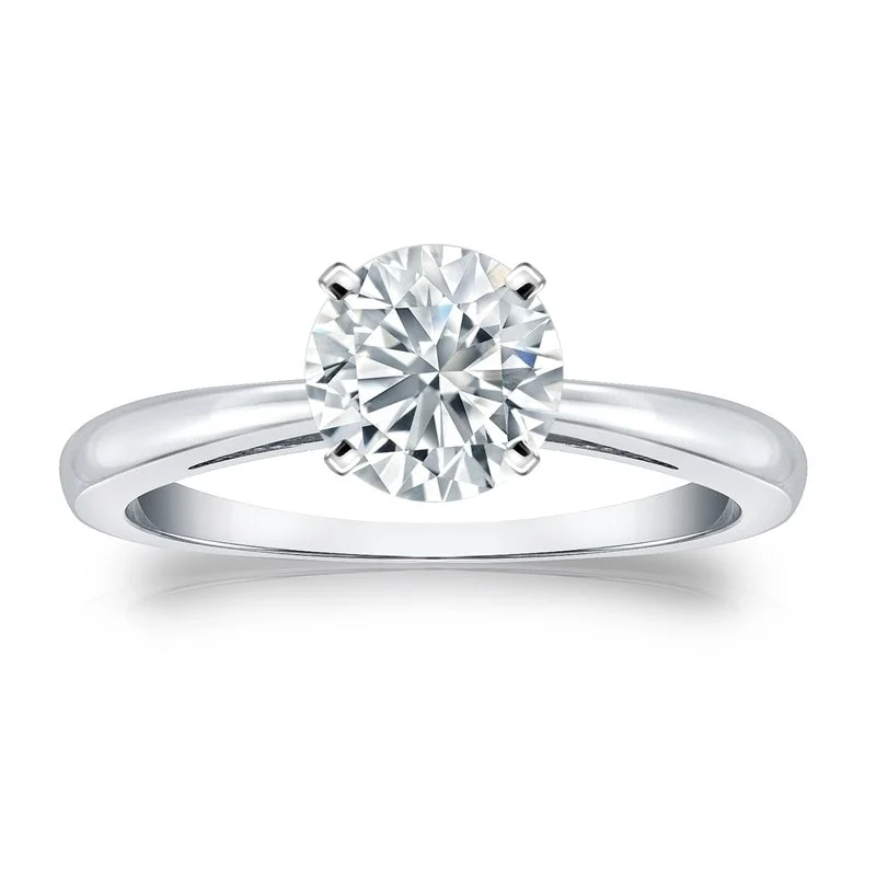 unique engagement rings with diamonds for women-Auriya 1 1/2ctw Round Solitaire Diamond Engagement Ring 14K Gold GIA Certified