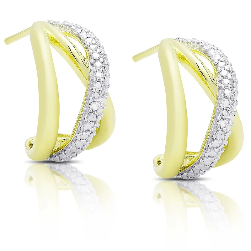 bold gold earrings for a luxurious finish -Finesque Gold Over Silver Diamond Accent Infinity Design Hoop Earrings