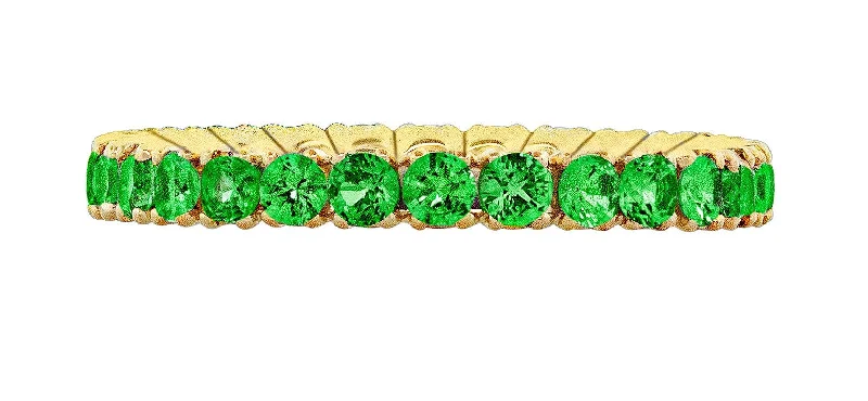 vintage wedding rings with diamonds and emeralds-Garnet Eternity Band