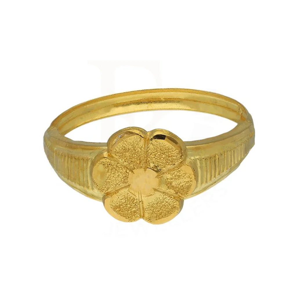 affordable silver engagement rings for women with rubies-Gold Flower Ring 18KT - FKJRN18K3301