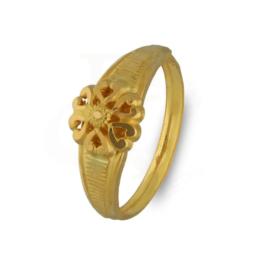 vintage rings for engagement with emerald and rubies-Gold Flower Ring 18KT - FKJRN18K3305