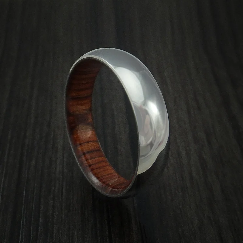 custom wedding rings with emeralds and rubies for women-Inconel Men's Ring with Hardwood Sleeve Custom Made Band