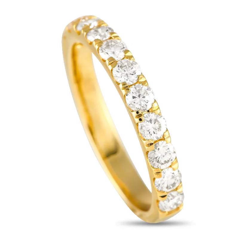 trendy rings for engagement with sapphires-LB Exclusive 14K Yellow Gold 0.90ct Diamond Ring MF22-100124