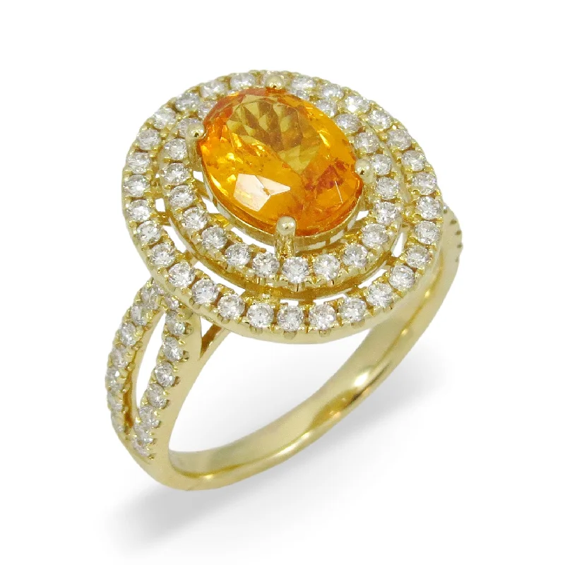 custom rings for women with emerald gemstones-Mandarin Garnet Ring