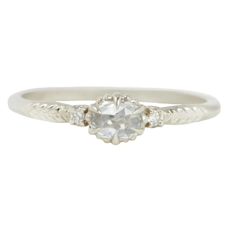 custom wedding rings with gemstones and diamonds-White Evergreen Diamond Cherie Ring