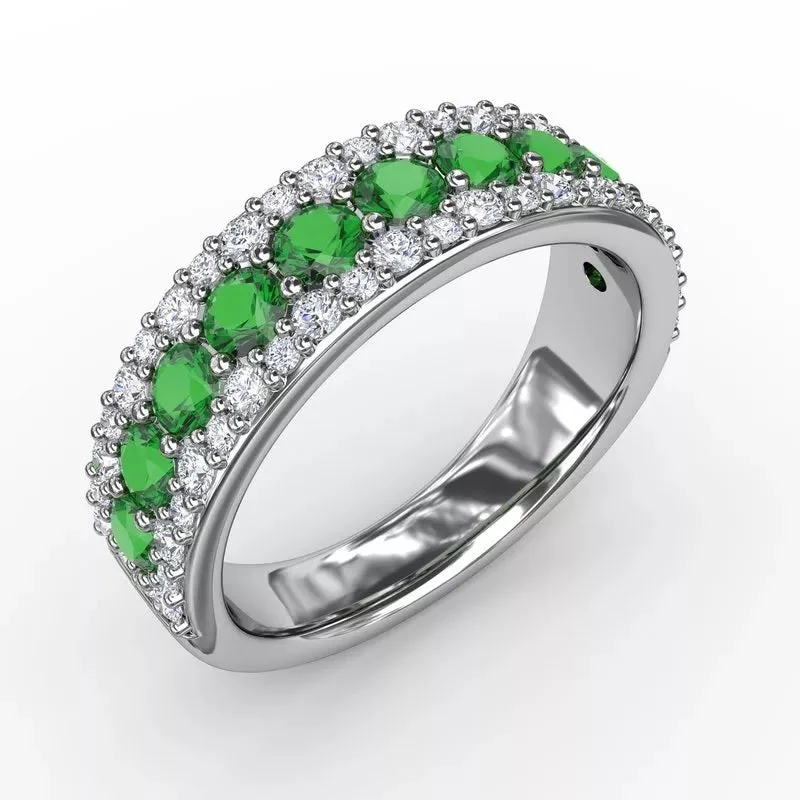 affordable custom rings for women with diamonds-"No One Like You" Emerald and Diamond Ring