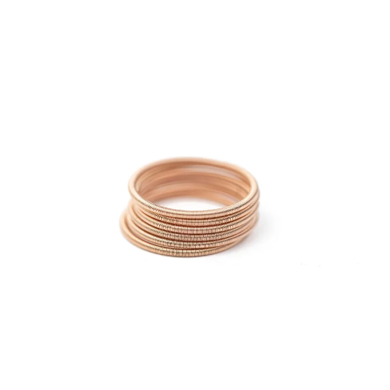 affordable custom wedding bands with gemstones-Rose Gold DIA Rings