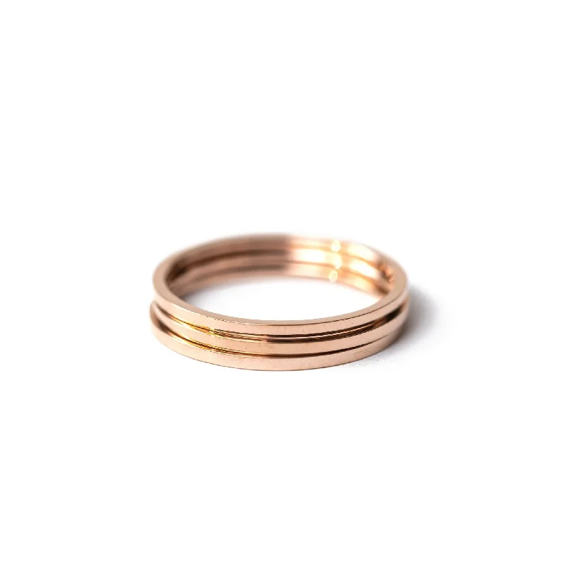 gold engagement rings with sapphires for women-Rose Gold Luxe Rings