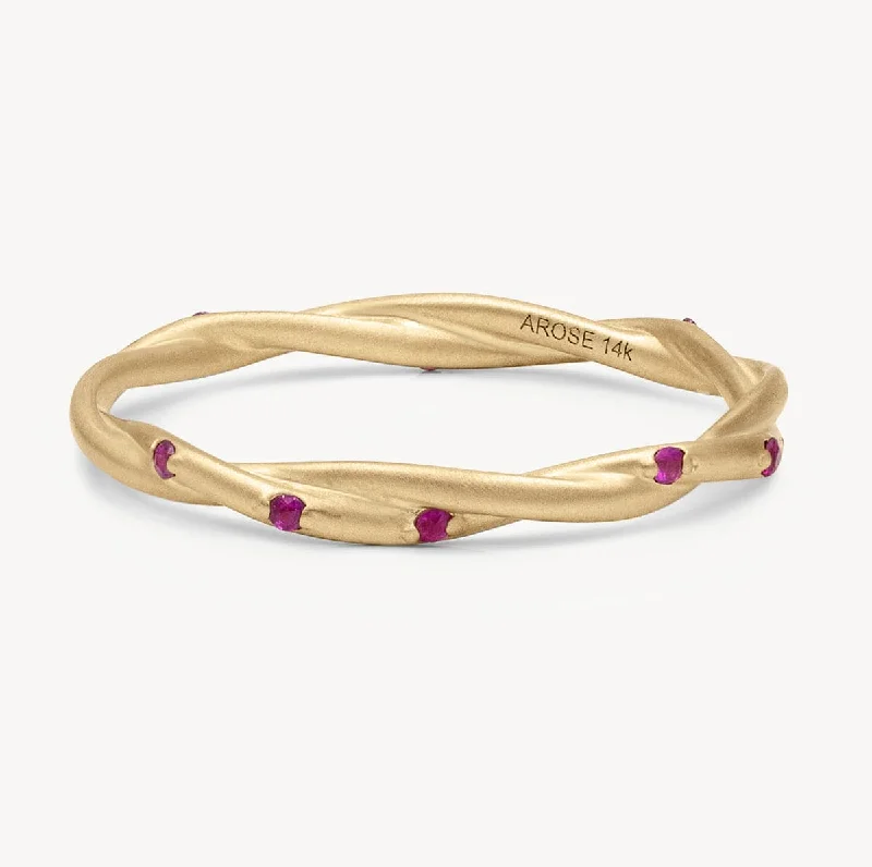 custom rings for couples with diamonds and sapphires-Ruby Twist Ring