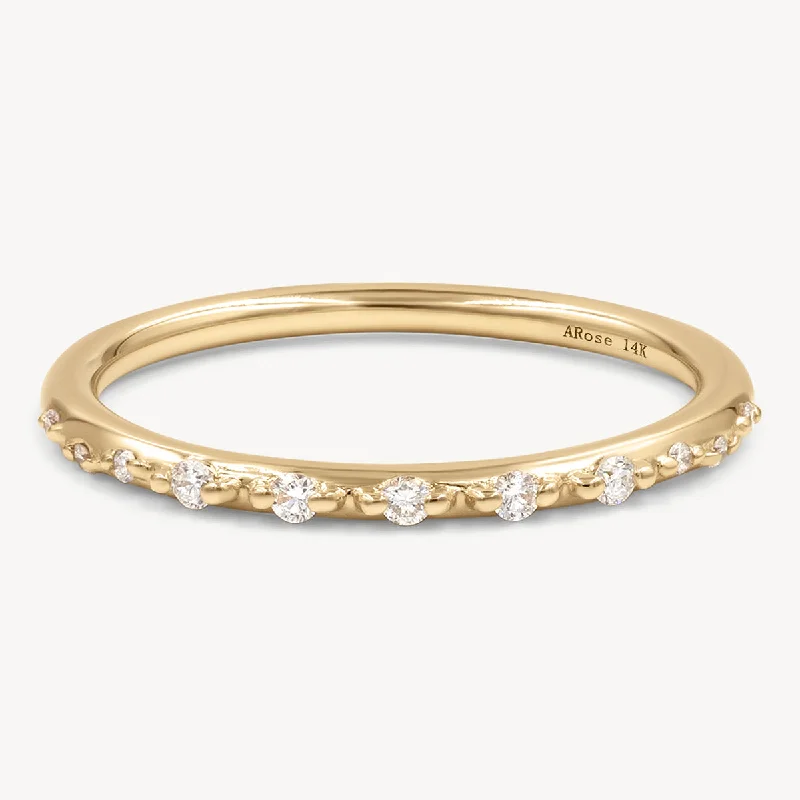 affordable wedding bands for women with diamonds-Starry Diamond Array Band