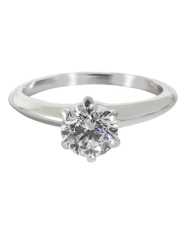 gold promise rings with diamonds for men-Tiffany & Co. Diamond Engagement Ring in Platinum D IF 1.05 CTW